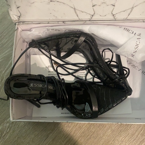 Jessica Rich ,black , 36 , Lace up heels - Picture 1 of 3